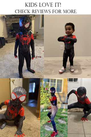 Boys Miles Morales Suit Costume Spiderman into the Spiderverse Outfit