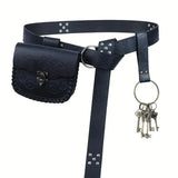 3 - Piece Renaissance Leather Belt Set with Pouch & Keys