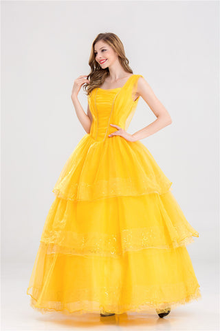 Beauty and Beast Belle Dress Costume For Adult Women
