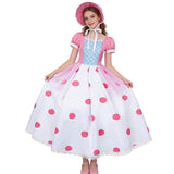 Bo Peep Costume for Kids and Adults, Pink Dress and Hat