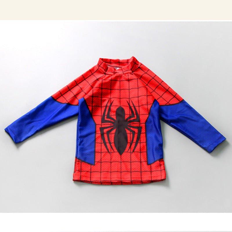 Boys Long Sleeve Spider Man Swimsuit (Sizes 2T–12)