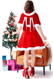 Christmas Red Dress Rabbit Ear Cloak Costume for Women