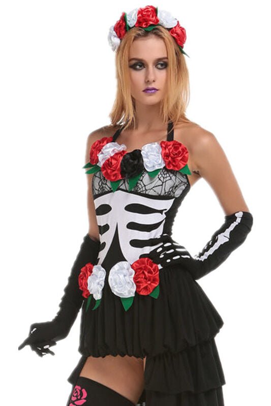 Day of the Dead Skeleton Dress Costume For Women