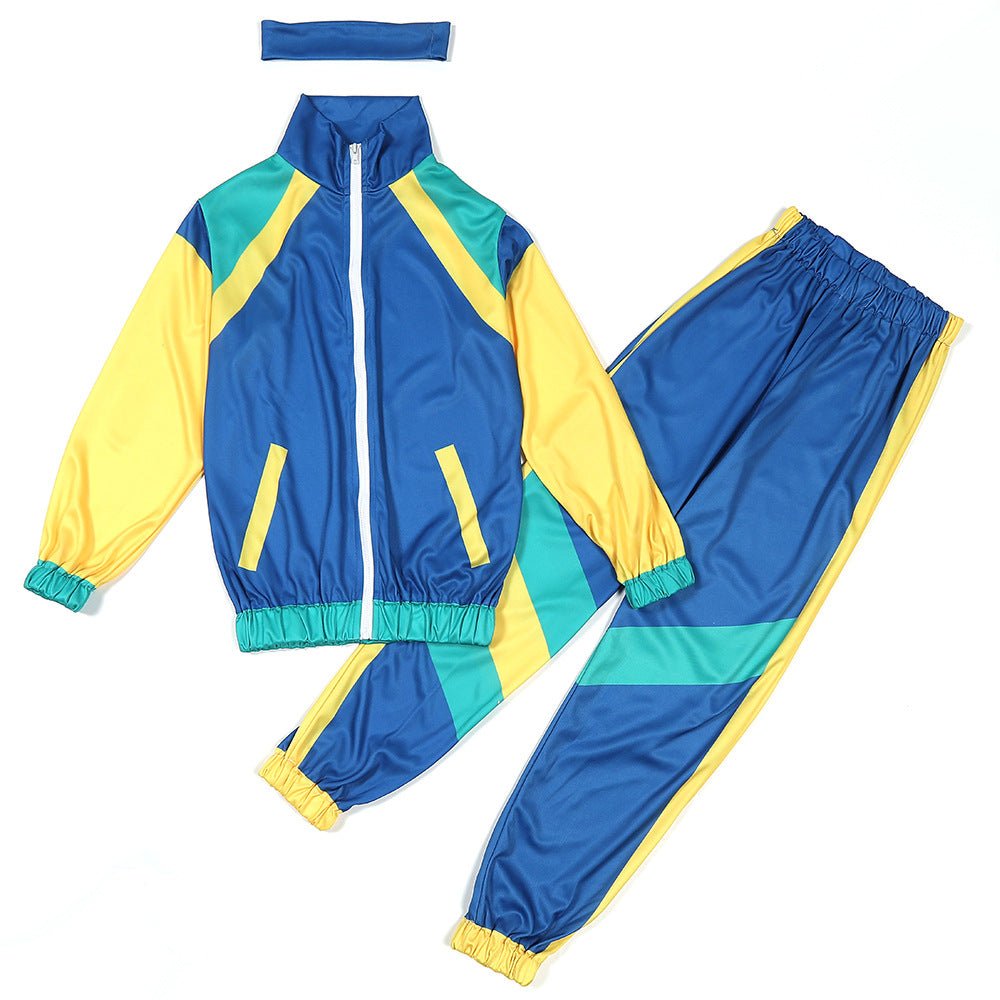 Disco clothing exports Amazon dance sportswear blue and pink cross - border supply baseball uniforms.