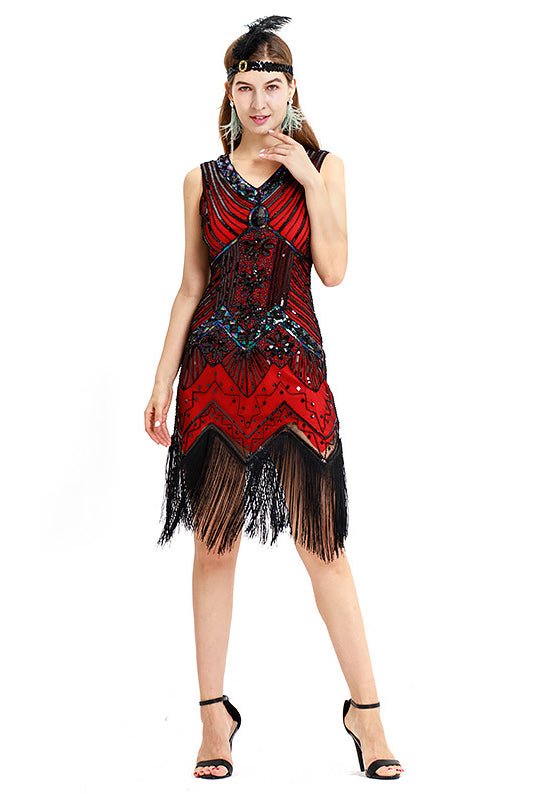 Flapper Dress Gatsby Party Costume 1920s Red