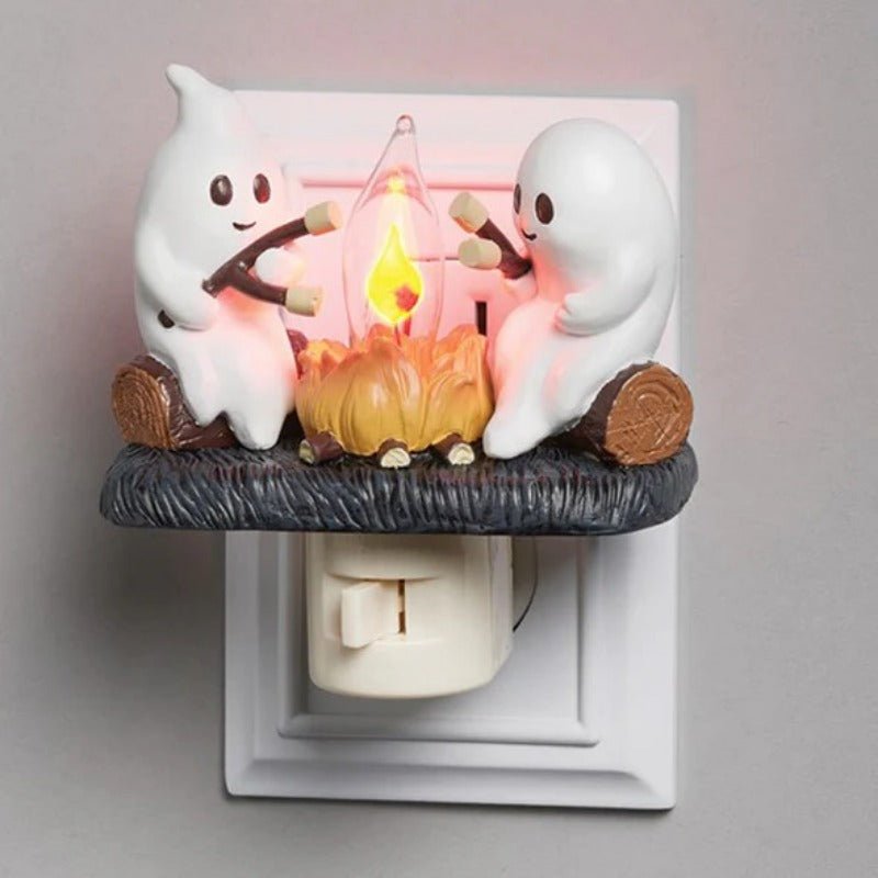 Ahuccf Ghost Campfire Flickering Nightlight, 2 Ghost Roasting S'Mores Ahuccf Ghost Campfire Flickering Nightlight, 2 Ghost Roasting S'Mores