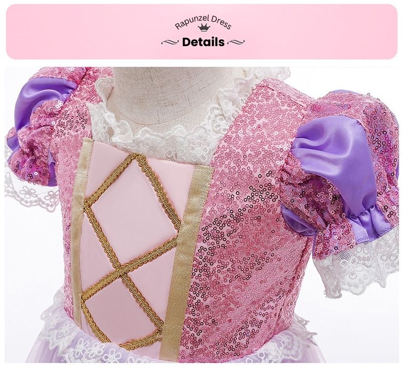Girls Rapunzel Dress Costume Tangled