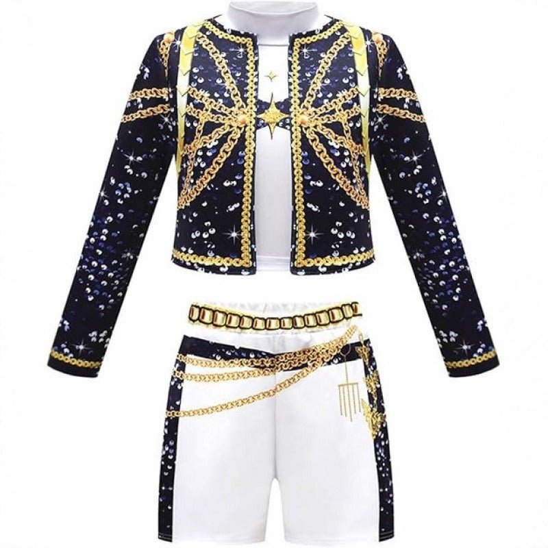 Kpop Demon Hunters Rumi Golden Stage Outfit Black Costume for Kids