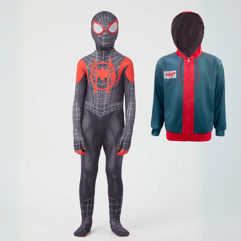 Miles Morales Costume for Kids – Black Spider - Man Costume with Mask and Jacket