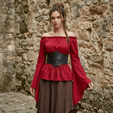Off Shoulder Medieval Shirt, Pirate Blouse for Women