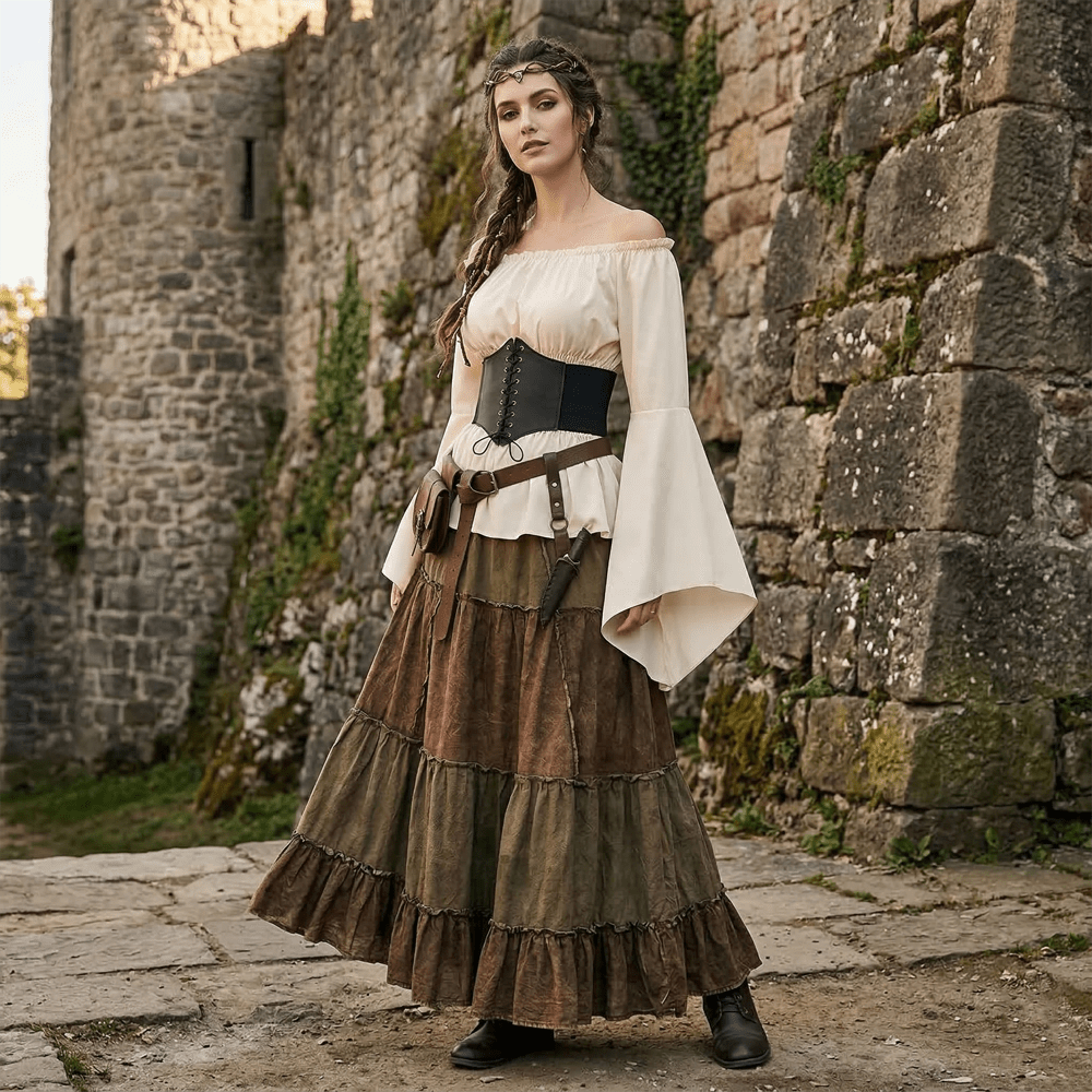 Off Shoulder Medieval Shirt, Pirate Blouse for Women