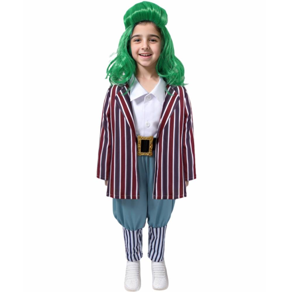 Oompa Loompa Costume for Kids, Wig included