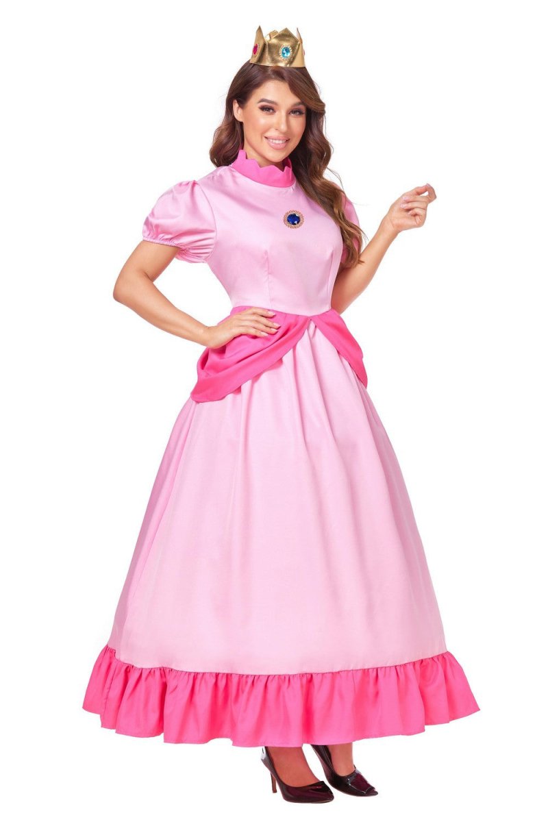 Princess Peach Dress Costume for Adult