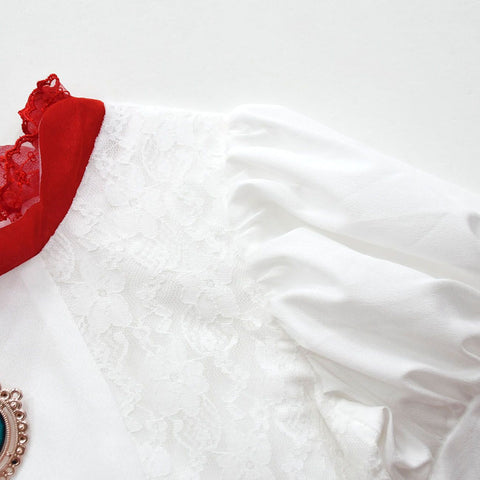 Girls' Princess Peach Costume. White Dress and Crown