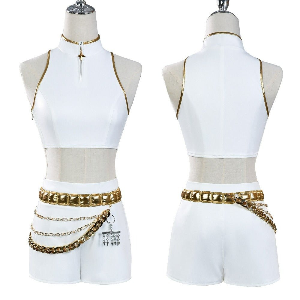 Rumi Costume. Kpop Demon Hunters Golden Stage Outfit. Realistic White Edition