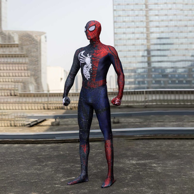 Symbiote Spider Man Costume, Half Venom Half Spider man