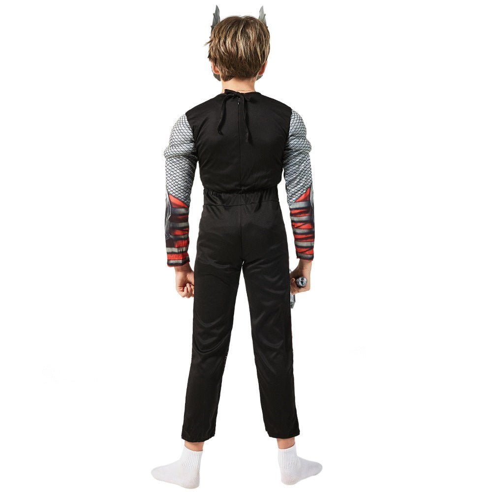 Thor Costume for Kids, Bodysuit, Mask and Hammer