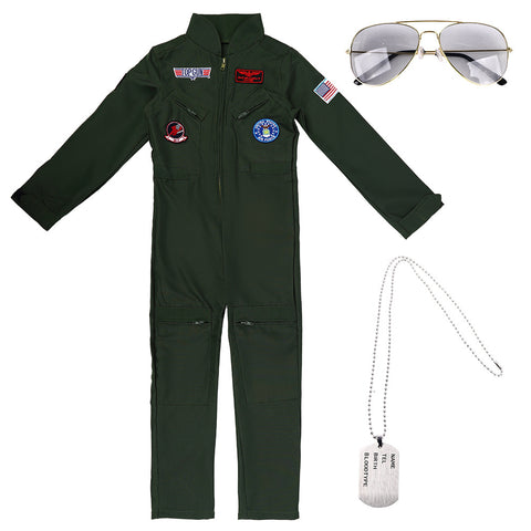Top Gun Flight Suit Halloween Costume for Adults and Kids