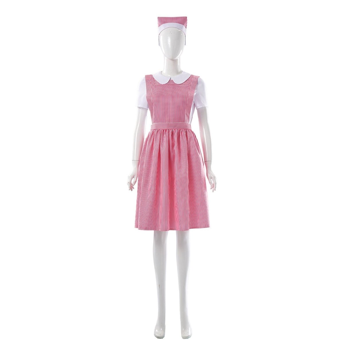 Vickie Candy Striper Nurse Uniform for Adults