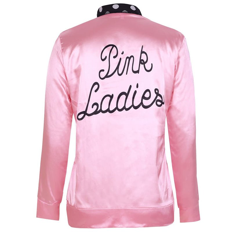 Womens 50s Costume. Pink Ladies Jacket with Scarf