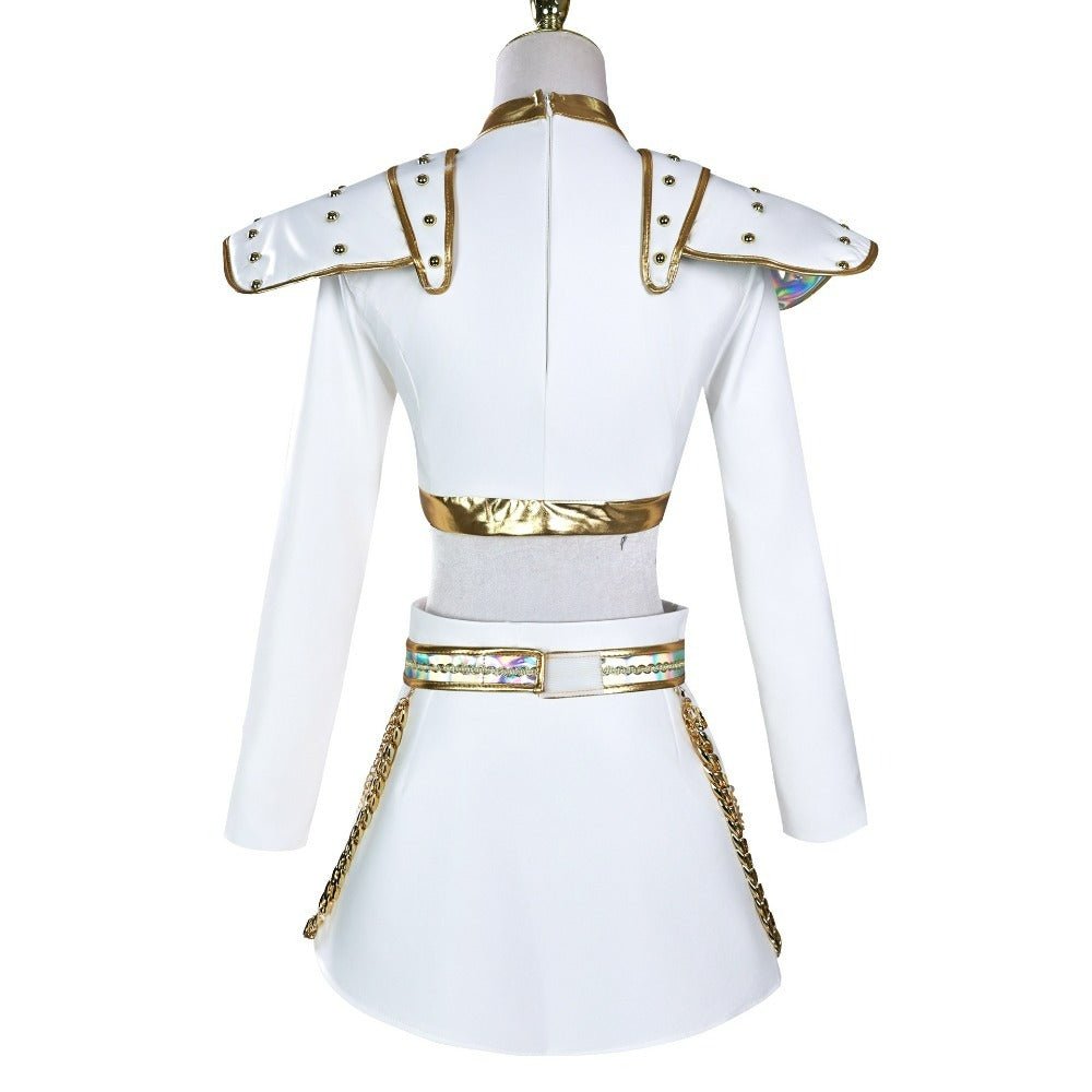 Zoey Costume. Kpop Demon Hunters Golden Stage Outfit. Realistic White Edition