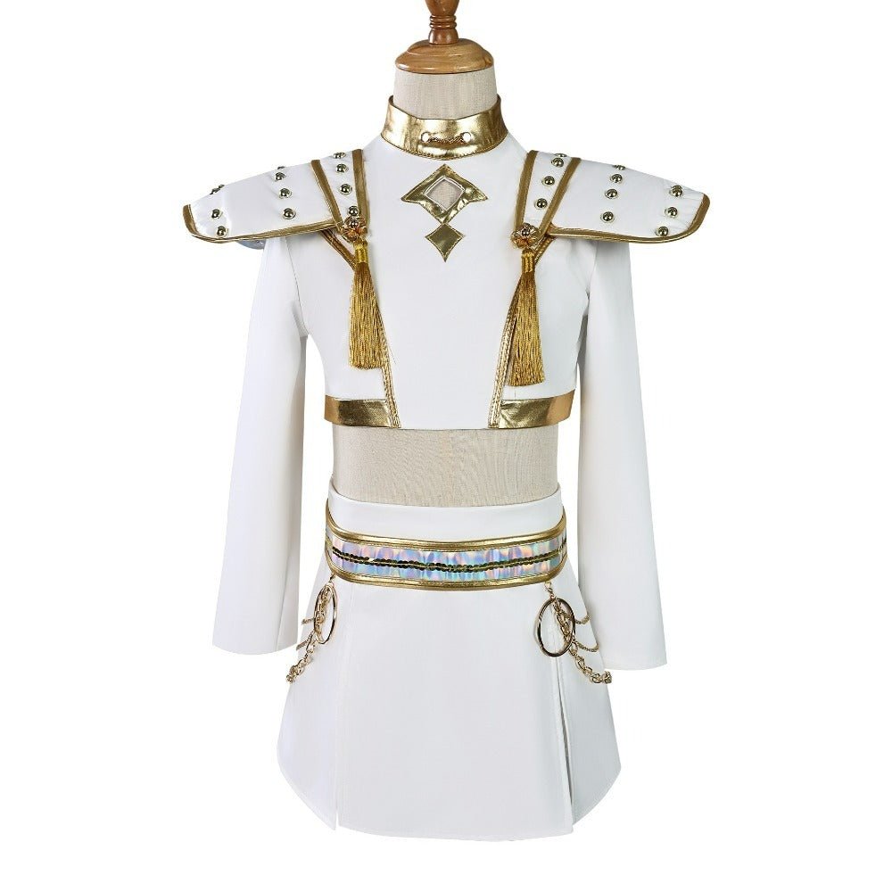 Zoey Costume. Kpop Demon Hunters Golden Stage Outfit. Realistic White Edition
