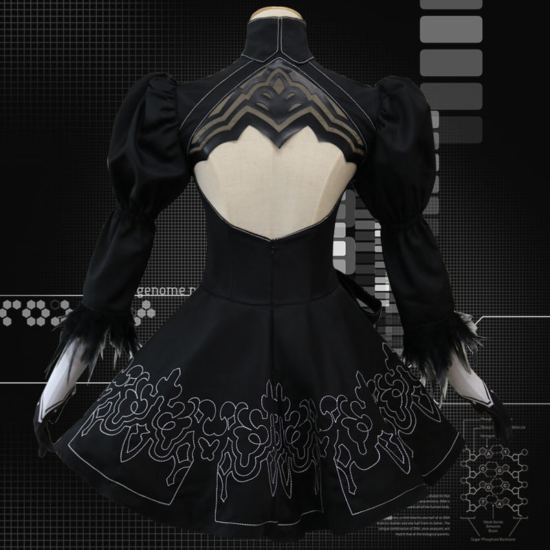 2B Cosplay Costume. Nier Automata Dress Outfit