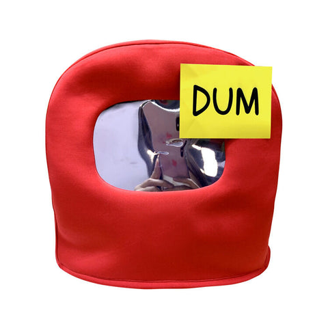 Among Us Helmet Costume with Dum Sticky Note Hat