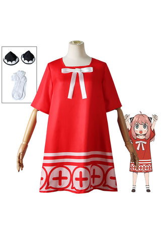 Anime Spy x Family Cosplay Anya Forger Red Costume