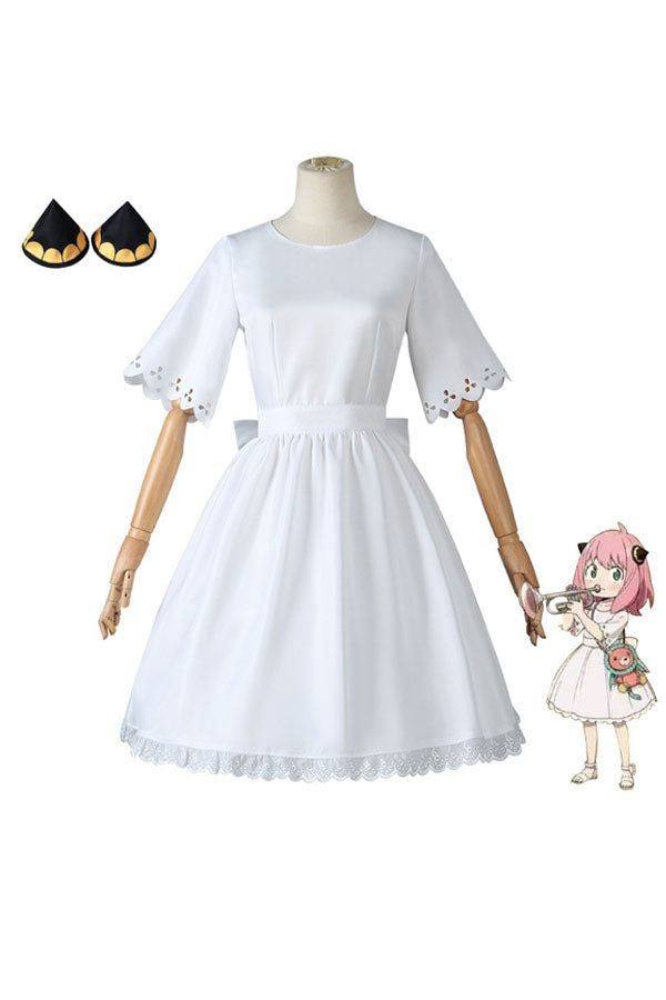 Anime Spy x Family Cosplay Anya Forger White Costume
