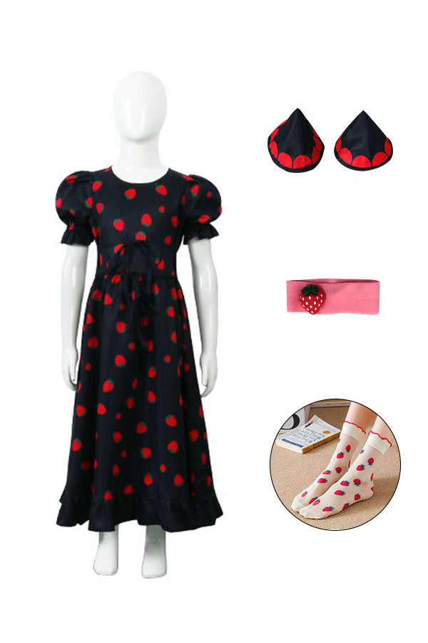 Anime Spy x Family Cosplay Anya Forger Strawberry Dress Costume