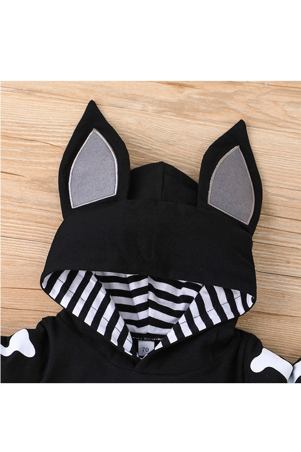 Bat Halloween Costume for Babies with Skeleton