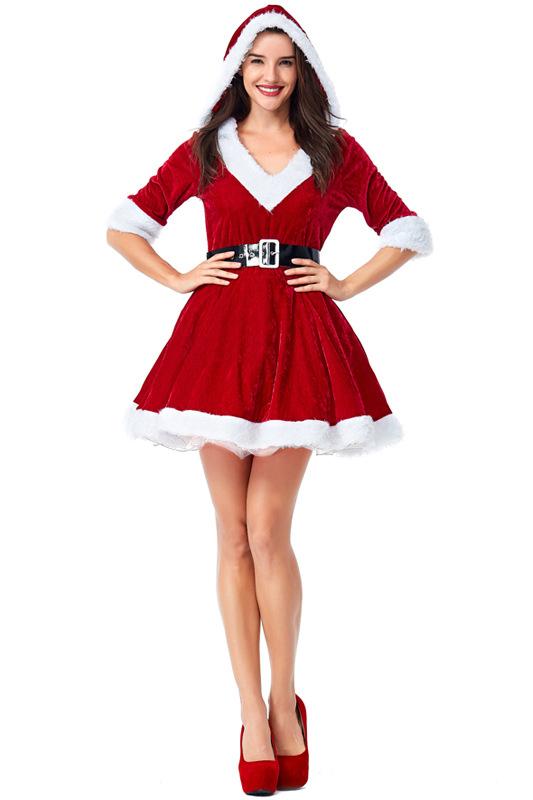 Christmas Mrs Santa Dress Costume For Women