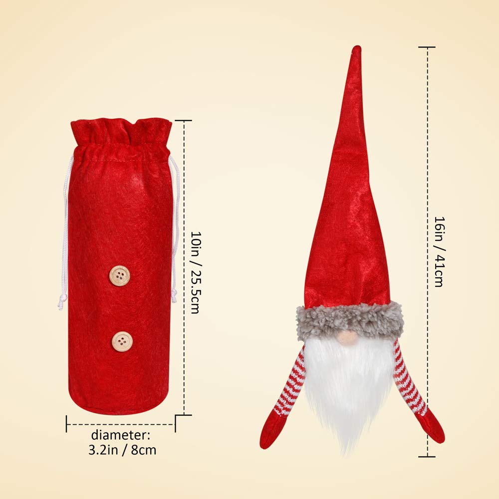 Christmas Decorations Gnome Wine Bottle Cover