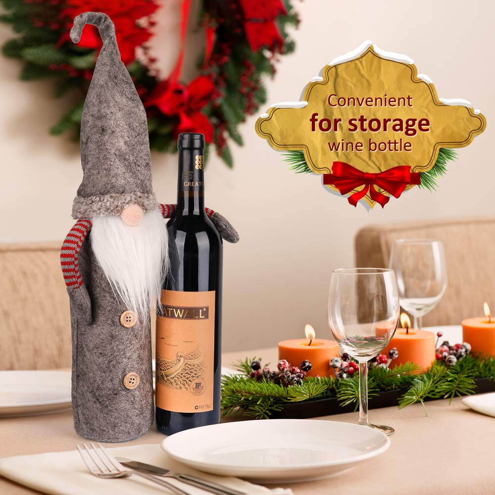 Christmas Decorations Gnome Wine Bottle Cover