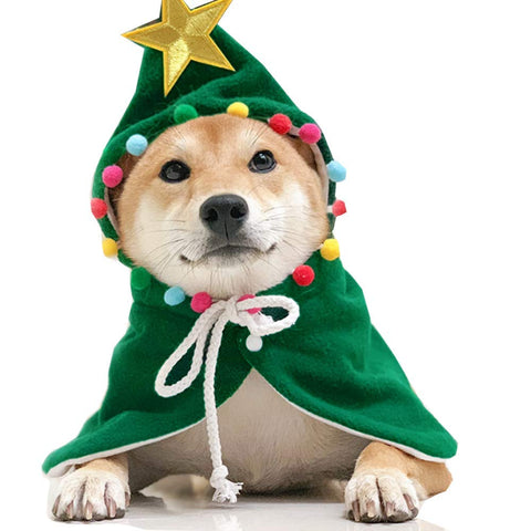 Pet Christmas Cape Costume with Santa Hat