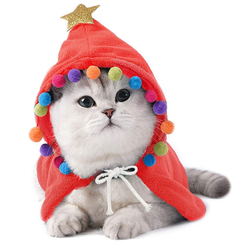 Pet Christmas Cape Costume with Santa Hat