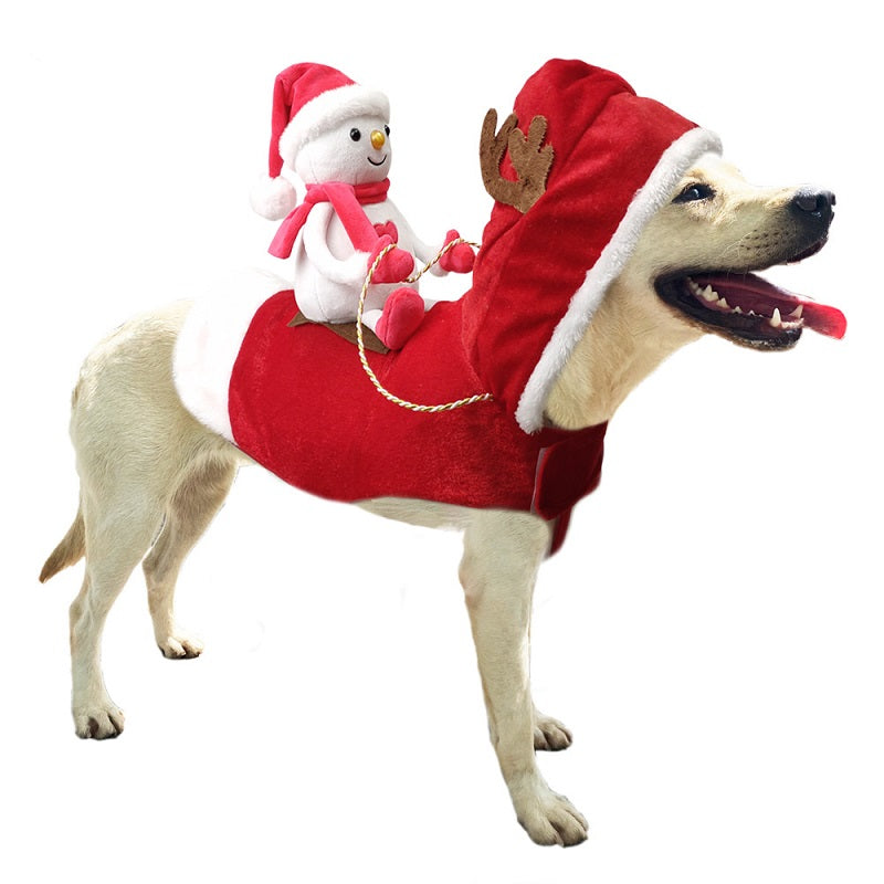 Pet Christmas Costume Santa Claus Snowman Outfits