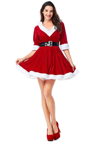 Christmas Mrs Santa Dress Costume For Women