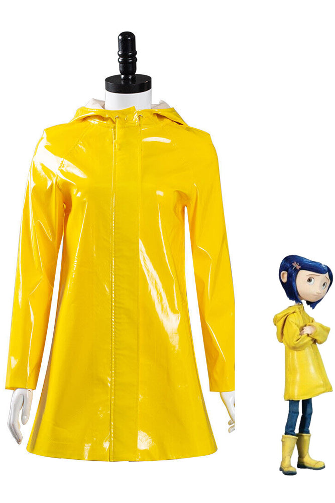 Coraline Jones Cosplay Yellow Coat Costume