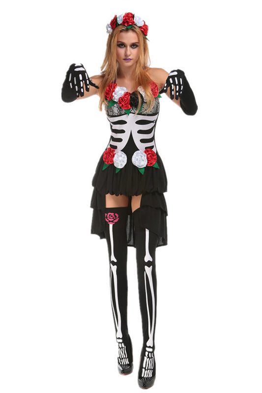 Day of the Dead Skeleton Dress Costume For Women
