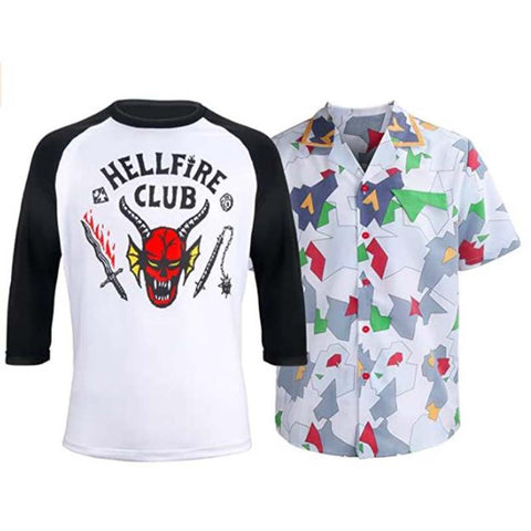Dustin Hellfire Club T Shirt, Shirt Costume. Stranger Things 4.