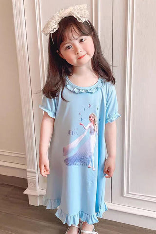 Frozen Elsa Nightgown Pajama For Kids Girls