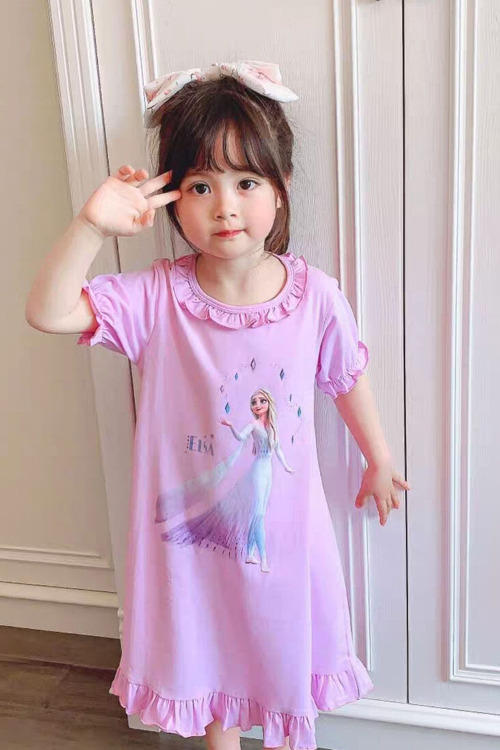 Frozen Elsa Nightgown Pajama For Kids Girls