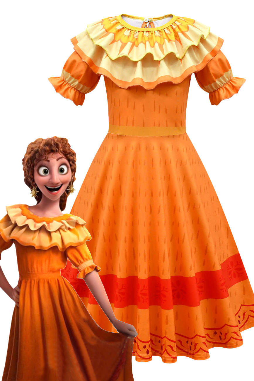 Encanto Pepa Dress Costume for Girls Kids
