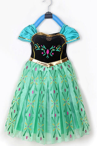 Frozen 1 Anna Dress For Kids Short Sleeve