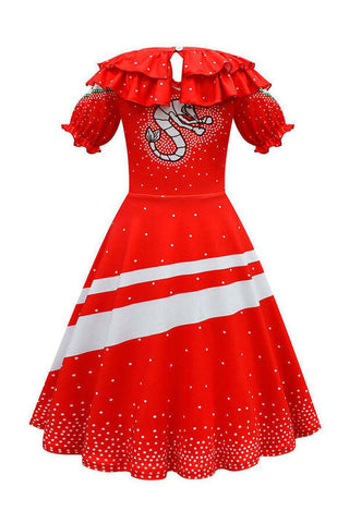 Girl’s Zombies 3 Addison Cheer Leading Dress Costume Red
