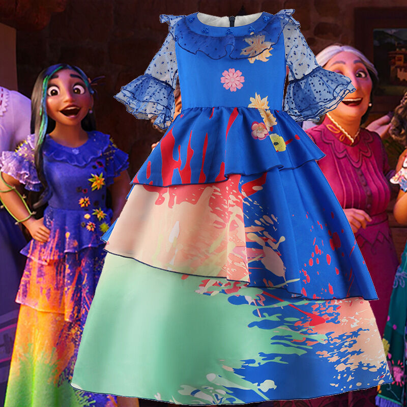 Girls Encanto Isabela Dress Costume Blue