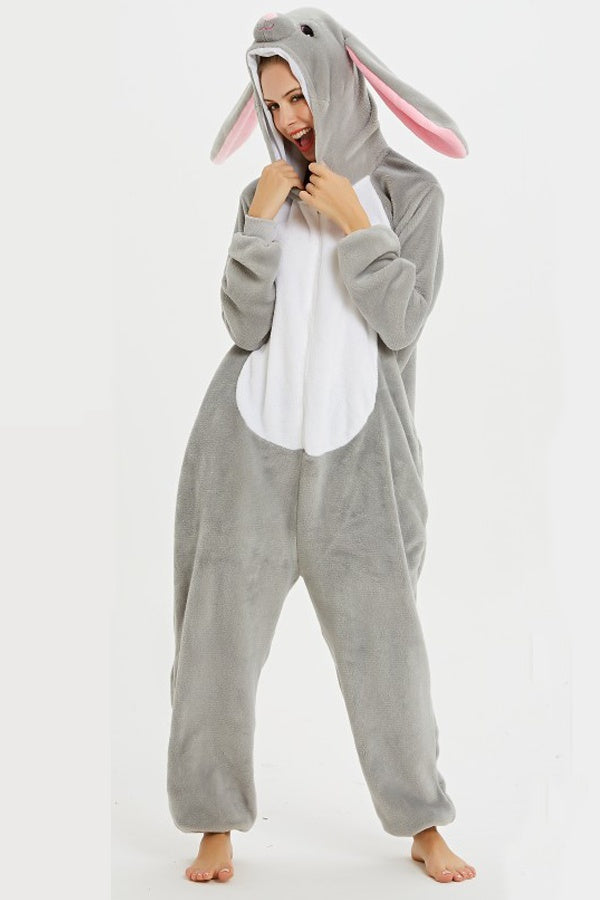 Grey Rabbit Onesie Kigurumi Costume Adult Kids