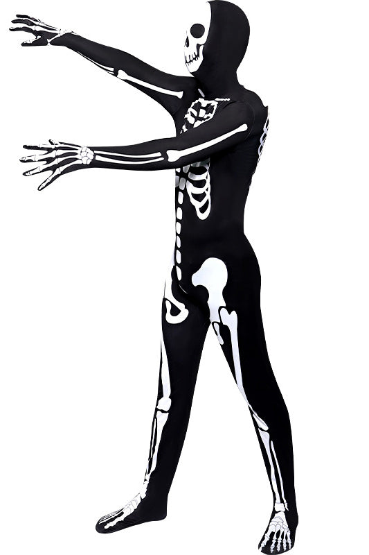 Halloween Skeleton Bodysuit Costume For Adult And Kids